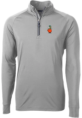Cutter and Buck UCF Knights Mens Grey Adapt Eco Big Tall Qtr Zip