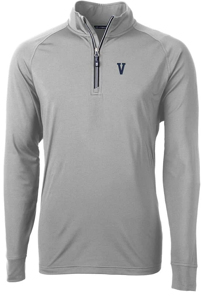 Cutter and Buck Villanova Wildcats Mens Grey Adapt Eco Big Tall Qtr Zip