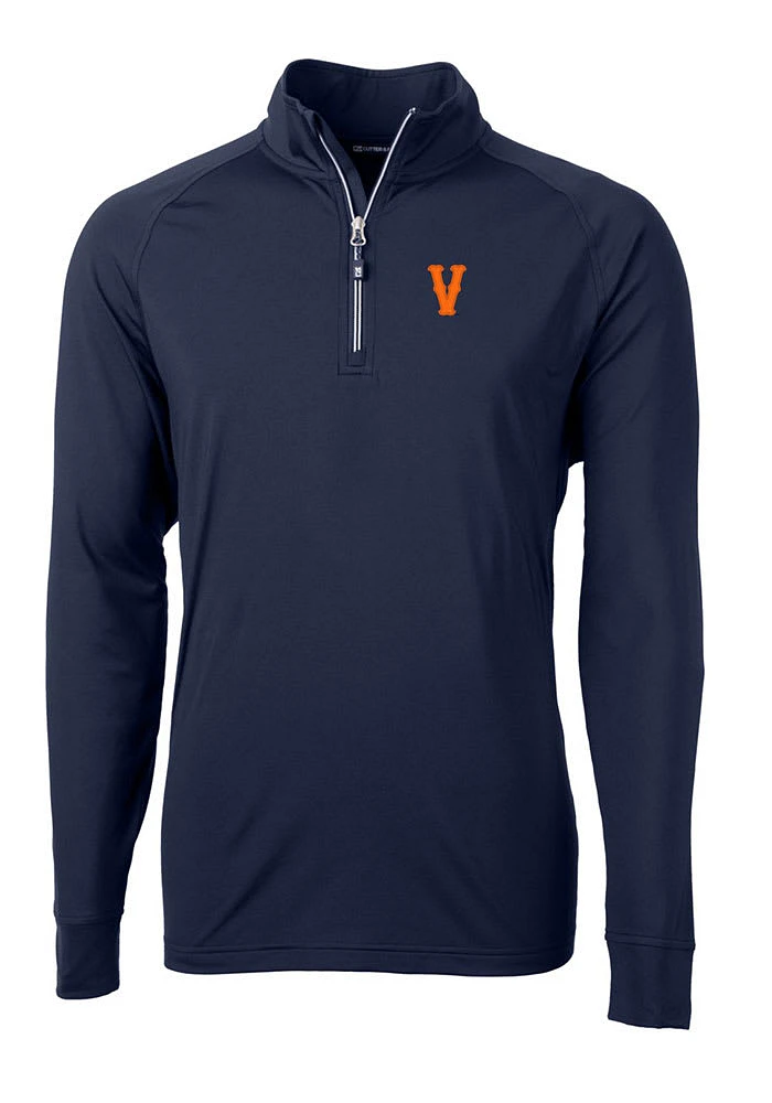 Cutter and Buck Virginia Cavaliers Mens Navy Blue Adapt Eco Big Tall Qtr Zip