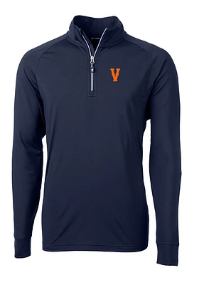 Cutter and Buck Virginia Cavaliers Mens Navy Blue Adapt Eco Big Tall Qtr Zip