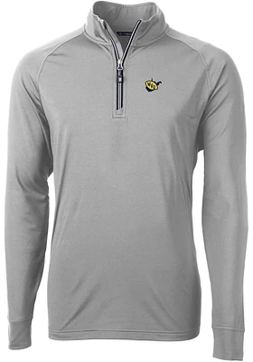 Cutter and Buck West Virginia Mountaineers Mens Grey Adapt Eco Big Tall Qtr Zip