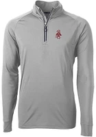 Cutter and Buck Washington State Cougars Mens Grey Adapt Eco Big Tall Qtr Zip