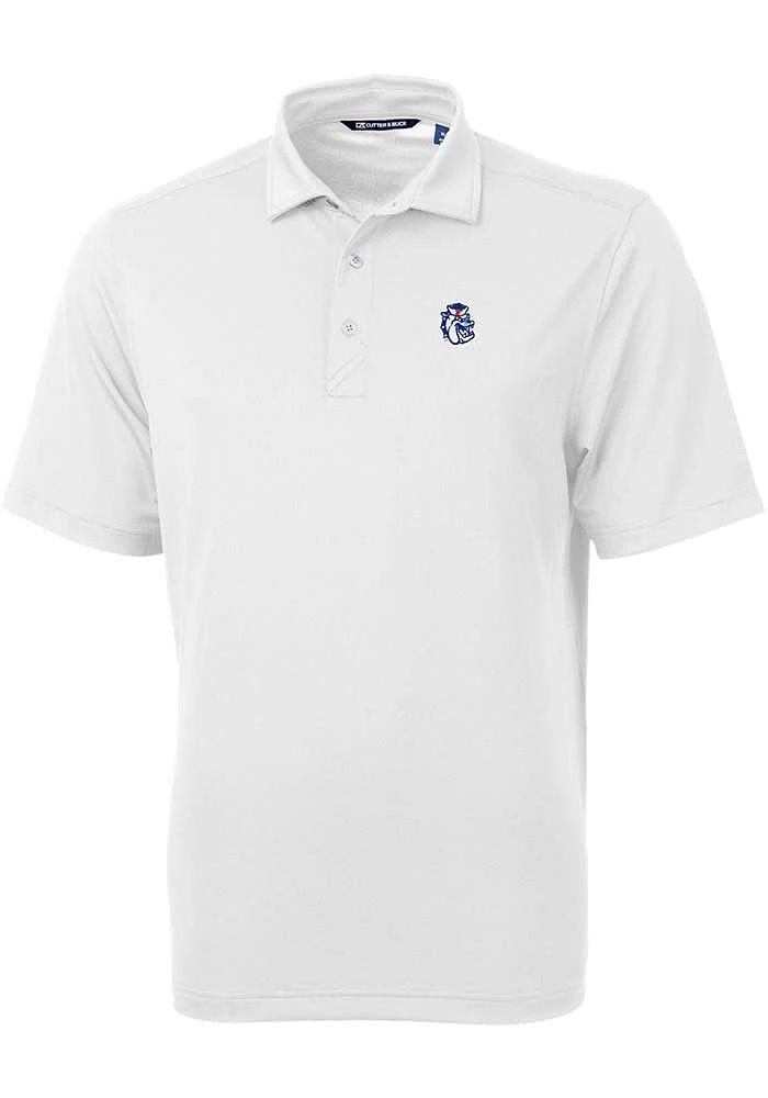 Cutter and Buck Fresno State Bulldogs White Vault Virtue Eco Pique Big Tall Polo