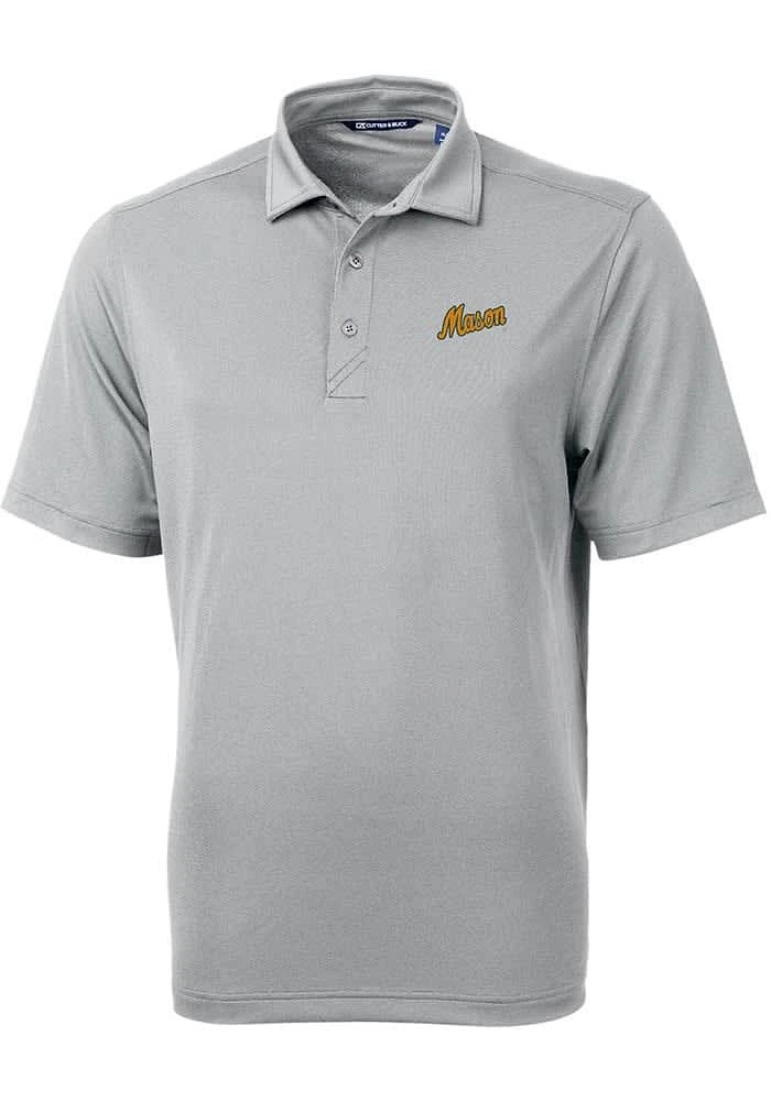 Cutter and Buck George Mason University Grey Virtue Eco Pique Big Tall Polo