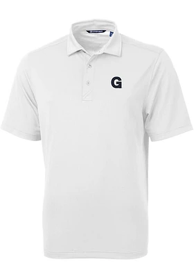 Cutter and Buck Gonzaga Bulldogs White G Logo Virtue Eco Pique Big Tall Polo