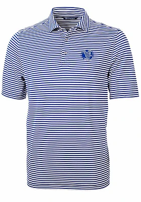 Cutter and Buck Air Force Falcons Blue Virtue Eco Pique Stripe Big Tall Polo