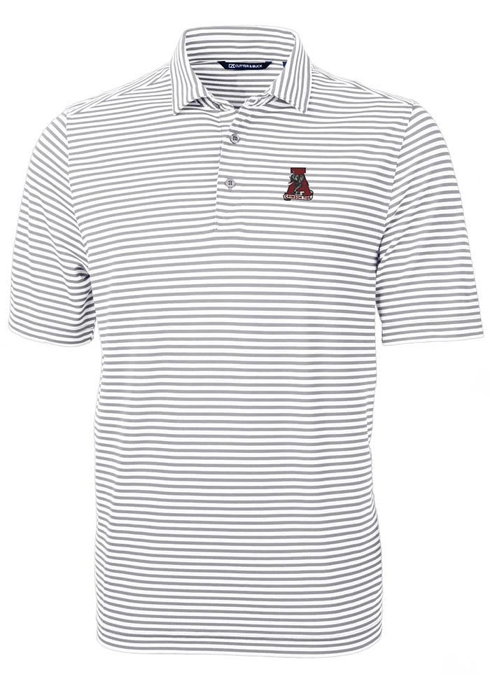 Cutter and Buck Alabama Crimson Tide Virtue Eco Pique Stripe Big Tall Polo