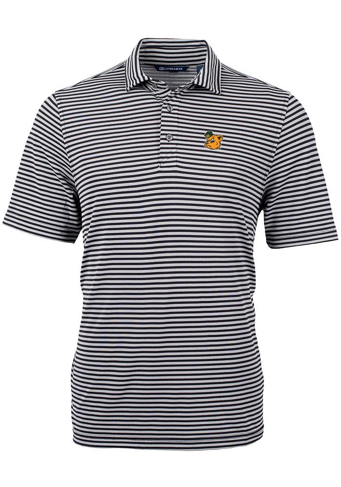 Cutter and Buck Baylor Bears Black Sailor Virtue Eco Pique Stripe Big Tall Polo