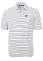 Cutter and Buck Baylor Bears Grey Virtue Eco Pique Stripe Big Tall Polo