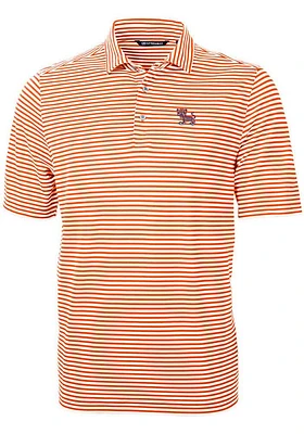 Cutter and Buck Clemson Tigers Orange Virtue Eco Pique Stripe Big Tall Polo