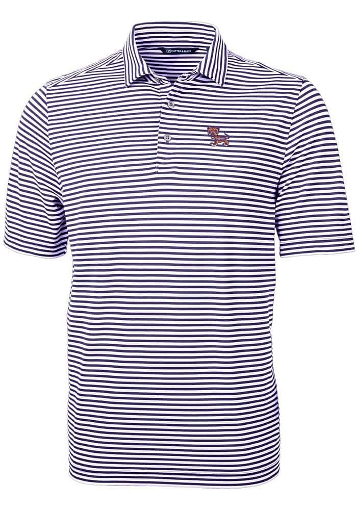 Cutter and Buck Clemson Tigers Virtue Eco Pique Stripe Big Tall Polo