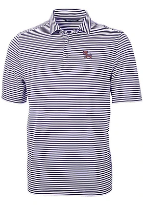 Cutter and Buck Clemson Tigers Virtue Eco Pique Stripe Big Tall Polo