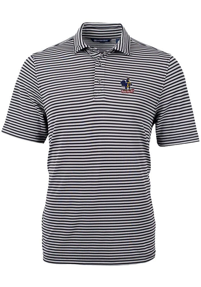 Cutter and Buck Delaware Fightin' Blue Hens Virtue Eco Pique Stripe Big Tall Polo