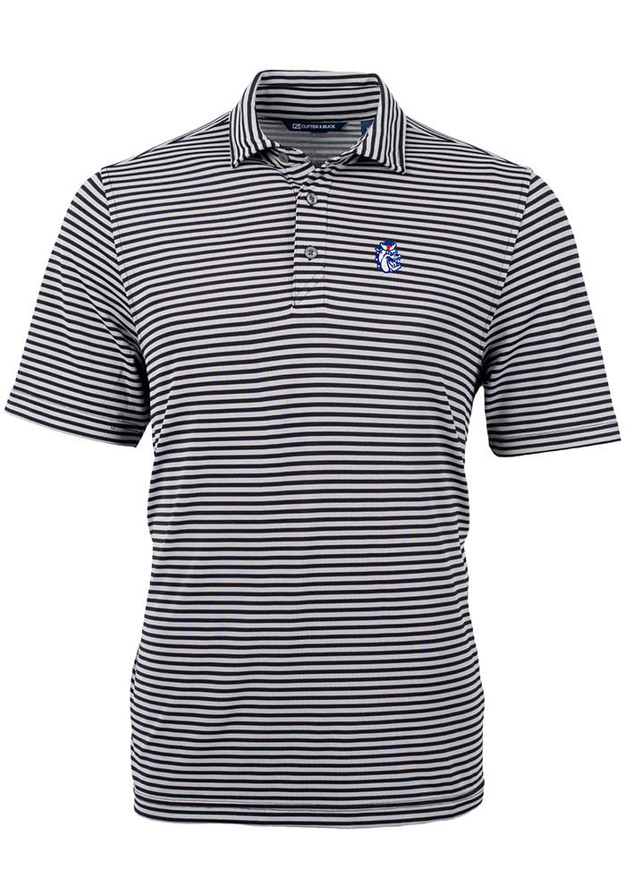 Cutter and Buck Fresno State Bulldogs Virtue Eco Pique Stripe Big Tall Polo