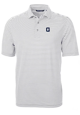 Cutter and Buck Georgetown Hoyas Grey Virtue Eco Pique Stripe Big Tall Polo