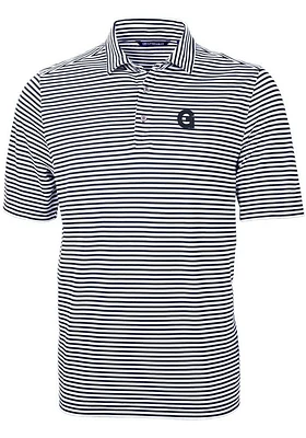 Cutter and Buck Gonzaga Bulldogs Navy Blue G Logo Virtue Eco Pique Stripe Big Tall Polo