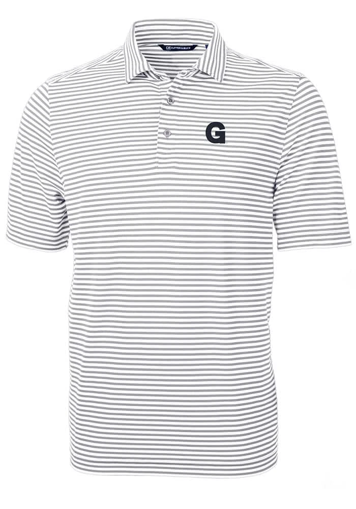Cutter and Buck Gonzaga Bulldogs Grey Virtue Eco Pique Stripe Big Tall Polo
