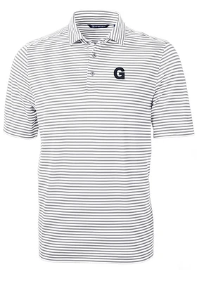 Cutter and Buck Gonzaga Bulldogs Grey Virtue Eco Pique Stripe Big Tall Polo