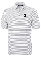 Cutter and Buck Gonzaga Bulldogs Grey Virtue Eco Pique Stripe Big Tall Polo
