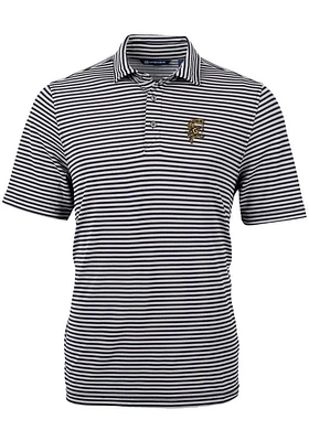 Cutter and Buck Grambling State Tigers Black Vault Virtue Eco Pique Stripe Big Tall Polo
