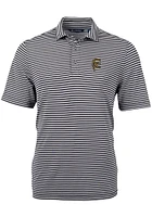Cutter and Buck Grambling State Tigers Black Vault Virtue Eco Pique Stripe Big Tall Polo
