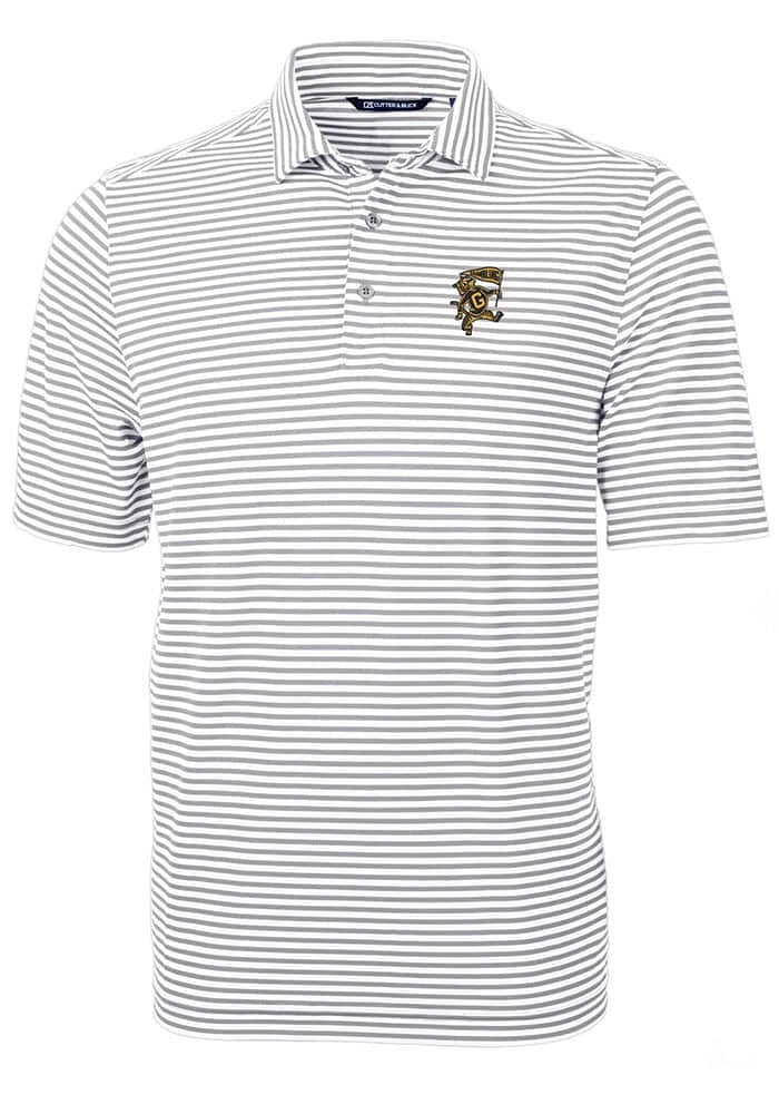 Cutter and Buck Grambling State Tigers Grey Virtue Eco Pique Stripe Big Tall Polo