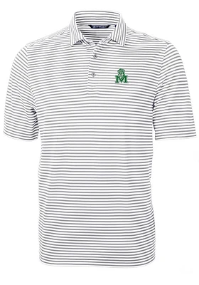 Cutter and Buck Marshall Thundering Herd Grey Virtue Eco Pique Stripe Big Tall Polo