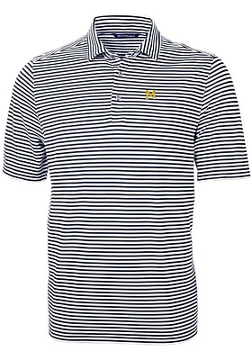 Cutter and Buck Michigan Wolverines Virtue Eco Pique Stripe Big Tall Polo