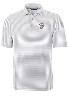 Cutter and Buck Mississippi State Bulldogs Grey Virtue Eco Pique Stripe Big Tall Polo