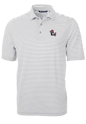 Cutter and Buck NC State Wolfpack Grey Virtue Eco Pique Stripe Big Tall Polo