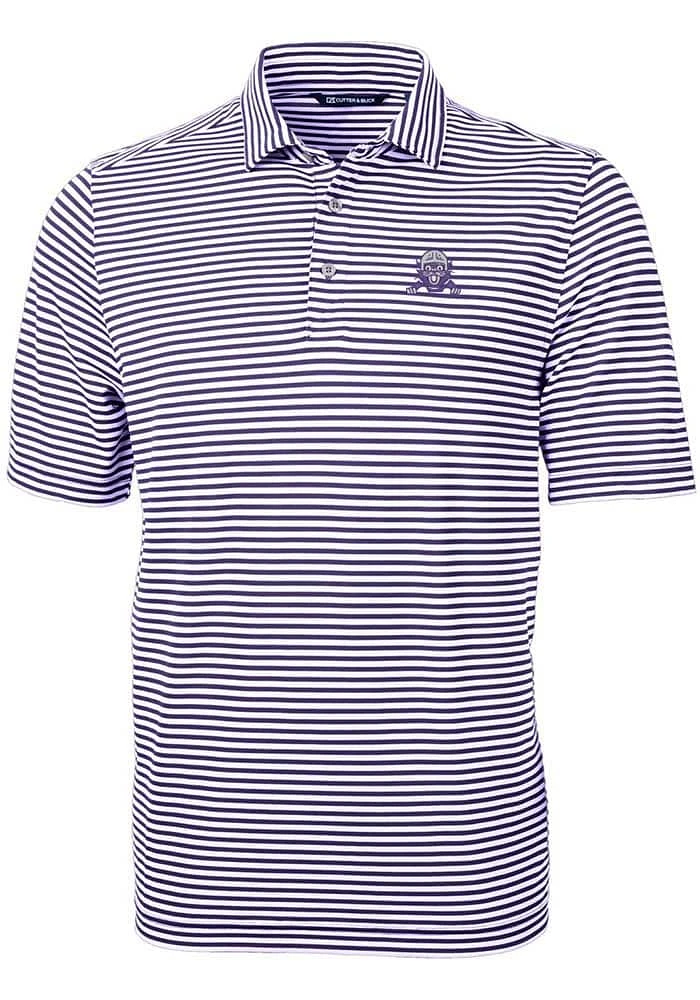Northwestern Wildcats Cutter and Buck Virtue Eco Pique Stripe Big Tall Polo