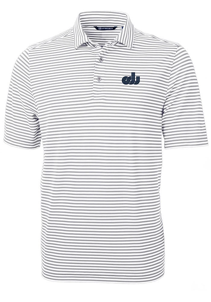 Cutter and Buck Old Dominion Monarchs Grey Virtue Eco Pique Stripe Big Tall Polo