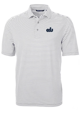 Cutter and Buck Old Dominion Monarchs Grey Virtue Eco Pique Stripe Big Tall Polo