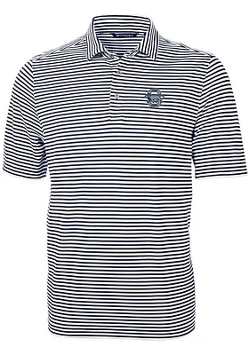 Penn State Nittany Lions Navy Blue Cutter and Buck Vault Virtue Eco Pique Stripe Big Tall Po..
