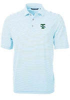 Cutter and Buck Tulane Green Wave Blue Virtue Eco Pique Stripe Big Tall Polo