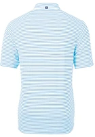 Cutter and Buck Tulane Green Wave Blue Virtue Eco Pique Stripe Big Tall Polo