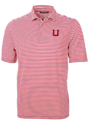 Cutter and Buck Utah Utes Virtue Eco Pique Stripe Big Tall Polo