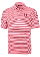 Cutter and Buck Utah Utes Virtue Eco Pique Stripe Big Tall Polo