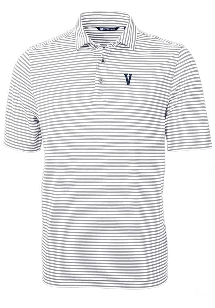 Cutter and Buck Villanova Wildcats Grey Virtue Eco Pique Stripe Big Tall Polo
