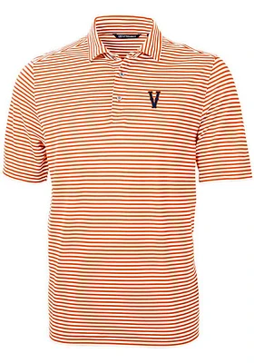 Cutter and Buck Virginia Cavaliers Orange Virtue Eco Pique Stripe Big Tall Polo