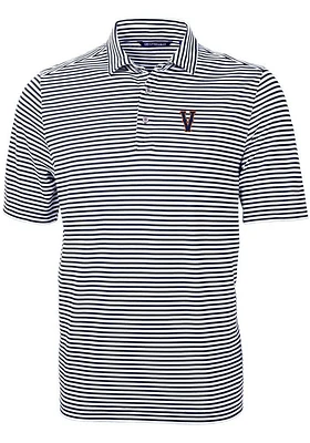 Cutter and Buck Virginia Cavaliers Navy Blue Virtue Eco Pique Stripe Big Tall Polo