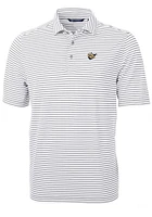 Cutter and Buck West Virginia Mountaineers Grey Virtue Eco Pique Stripe Big Tall Polo