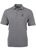 Cutter and Buck Wichita State Shockers Black Virtue Eco Pique Stripe Big Tall Polo