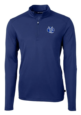 Cutter and Buck Air Force Falcons Mens Blue Mascot Virtue Eco Pique Big Tall Qtr Zip