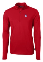 Cutter and Buck Fresno State Bulldogs Mens Red Vault Virtue Eco Pique Big Tall Qtr Zip