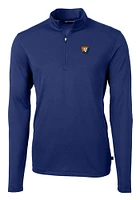 Cutter and Buck Illinois Fighting Illini Mens Blue Virtue Eco Pique Big Tall Qtr Zip
