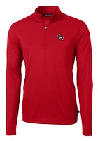 Cutter and Buck NC State Wolfpack Mens Red Vault Virtue Eco Pique Big Tall Qtr Zip