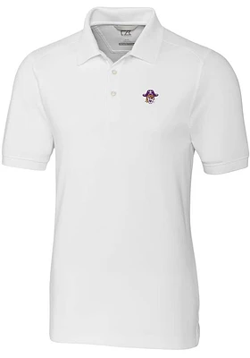 Cutter and Buck East Carolina Pirates Mens White Advantage Pique Big Tall Polos Shirt