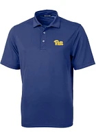 Cutter and Buck Pitt Panthers Mens Blue Virtue Short Sleeve Polo