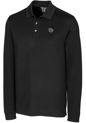 Cutter and Buck Cincinnati Bearcats Black Advantage Pique Long Sleeve Big Tall Polo